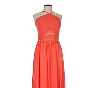 GB Halter Floor Length Sheer Waistline Any Occasion Cocktail Dress